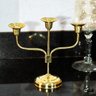Castiçal Candelabro Dourado em Latão Suporte para 3 Velas - 5