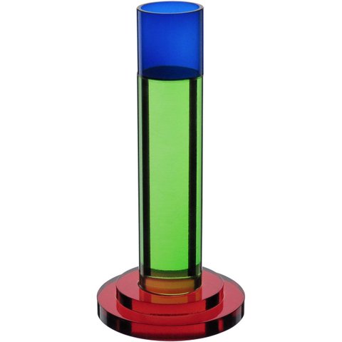 Castiçal Decorativo de Cristal Color 14x7x7cm Porta Vela Mesa Jantar Decoração