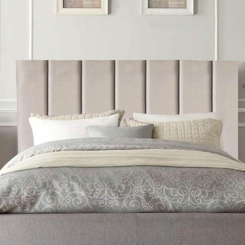 Cabeceira Estofada Cama Solteiro 100 Cm Sophia Carla Linho Bege