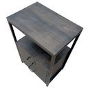 Ver imagem 5 de Mesa de Cabeceira Cor Preta com 2 Gavetas Estilo Industrial - Ferro Metalon e Madeira Maciça