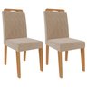 Conjunto de Mesa Ágata 130x80 cm e 4 Cadeiras Paola - MDF/Vidro - Off White/Nature - 2