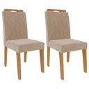 Ver imagem 2 de Conjunto de Mesa Ágata 130x80 cm e 4 Cadeiras Paola - MDF/Vidro - Off White/Nature