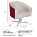 Ver imagem 5 de Poltrona Luiza Base Giratória de Metal Factor Vermelho e Linho Bege - Amarena Móveis