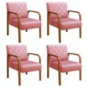 Ver imagem 1 de Kit 4 Poltronas Lara Cor:Suede Rosa 280