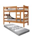 Ver imagem 1 de Beliche Solteiro Jaspe Mdf que Vira Duas Cama Nature Off White com 1 Colchao D33