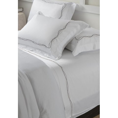 Jogo de Cama Windsor Kacyumara 300 Fios Branco/Cinza Mix Casal