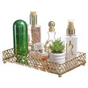 Ver imagem 1 de Bandeja Decorativa Espelhada P/ Perfume Banheiro BD-108 M PGB Dourado