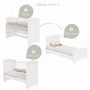 Ver imagem 6 de Quarto Bebê Completo Berço 3EM1 Eloá Guarda Roupa 3 Portas Cômoda 4 Gavetas 1 Porta MDF Branco