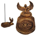 Ver imagem 4 de Incensário Deusa Isis - Olho Horus - Queimador de Incenso - Resina Dourada - 13cm - Magia