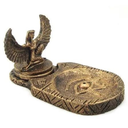 Ver imagem 2 de Incensário Deusa Isis - Olho Horus - Queimador de Incenso - Resina Dourada - 13cm - Magia