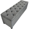 Puf Baú Estofado em Capitonê Queen 160x40x45cm Cor Cinza - Estrutura em Mdf e Tecido em Veludo Suede - 1