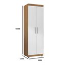 Ver imagem 4 de Armário Multiuso Sabrina 2 Portas 2 Prateleiras MDP 60cm Amêndoa e Branco