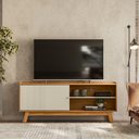 Ver imagem 1 de Rack para Tv até 65 Polegadas Anzio com 1 Porta - Nature / Off White