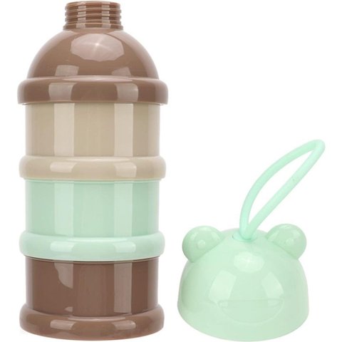 Pote Dosador Infantil 3 Compartimentos 7,5x23cm Verde