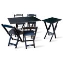 Ver imagem 1 de Jogo de Mesa Dobrável 1,10x70 com 4 Cadeiras e Mesa Aparador Tarimatã - Preto