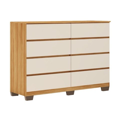 Cômoda Demóbile Sintra 8 Gavetas 136cm - Cinamon Touch/Off White