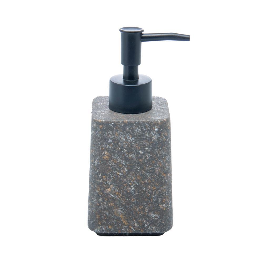 Porta Sabonete Líquido de Cerâmica Marble Preto 300ml - Wolff