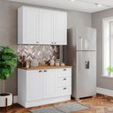 Ver imagem 2 de Armario Aereo e Balcao 120cm Ce169 Americana Branco Nature Henn