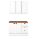 Ver imagem 1 de Armario Aereo e Balcao 120cm Ce169 Americana Branco Nature Henn