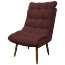 Ver imagem 1 de Poltrona Decorativa para Sala Consultório Clínica Recepção Salão Manicure Sufler Decorativa Linho