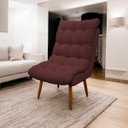 Ver imagem 2 de Poltrona Decorativa para Sala Consultório Clínica Recepção Salão Manicure Sufler Decorativa Linho