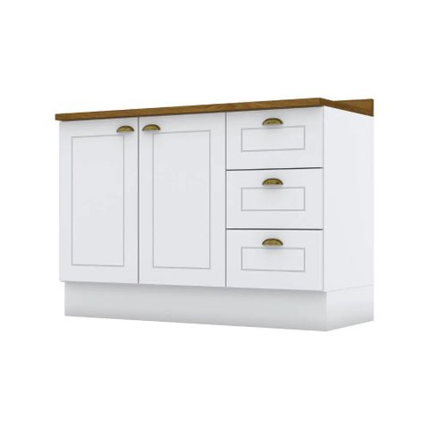 Balcão Modulado com Tampo 120cm 2 Portas 3 Gavetas Emily Henn