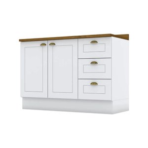 Balcão Modulado com Tampo 120cm 2 Portas 3 Gavetas Emily Henn