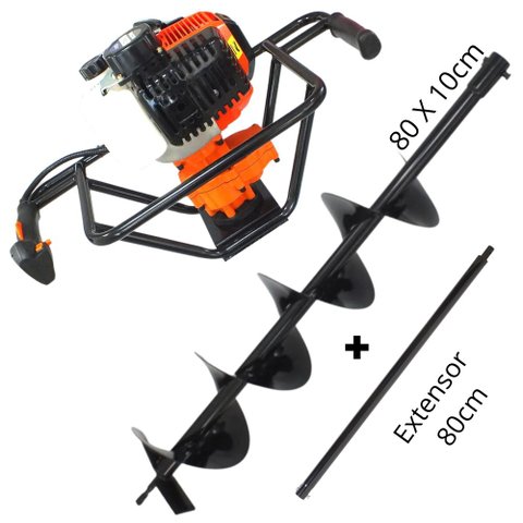 Perfurador de Solo á Gasolina Para Plantio na Agricultura VPS520 Vulcan Broca 80x10cm +Extensor