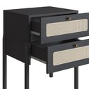 Ver imagem 5 de Cabeceira Casal 160 Cm 02 Mesas Cabeceira Palinha 27978 Nero Preto Artesano