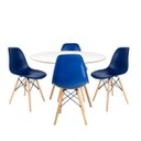 Ver imagem 3 de Conjunto de 4 Cadeiras PP Base Madeira Eames Dsw-m Azul Bic