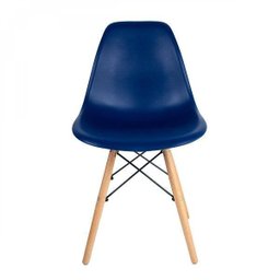Conjunto de 4 Cadeiras Pp Base Madeira Eames Dsw-m  Azul - 6