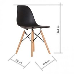 Conjunto de 4 Cadeiras Pp Base Madeira Eames Dsw-m  Azul - 4