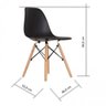 Conjunto de 4 Cadeiras Pp Base Madeira Eames Dsw-m  Azul - 4