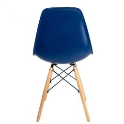 Conjunto de 4 Cadeiras Pp Base Madeira Eames Dsw-m  Azul - 2