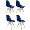 Conjunto de 4 Cadeiras Pp Base Madeira Eames Dsw-m  Azul - 1
