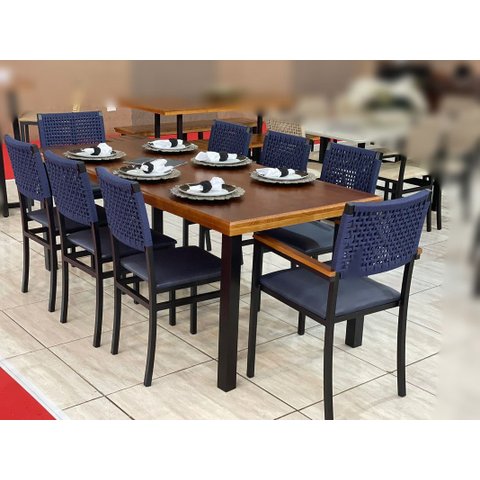 Conjunto Mesa 8 Cadeiras Área Gourmet - Madri - Paonanda