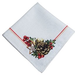Kit 4 Guardanapos de Tecido Guirlanda Festa Natal 40cmx40cm - 3