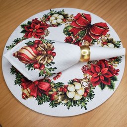Kit 4 Guardanapos de Tecido Guirlanda Festa Natal 40cmx40cm - 2