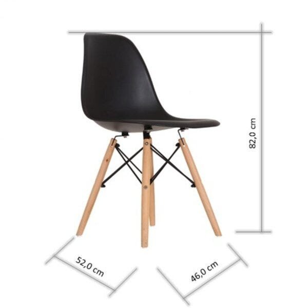 Conjunto de 4 Cadeiras Pp Base Madeira Eames Dsw-m  - 4