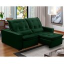 Ver imagem 1 de Sofa Retratil Reclinavel 2 Lugares 2,60m Atlantis Veludo Verde Lansofbr