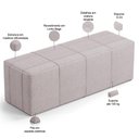 Ver mais imagens de Puff Decorativo Living Sala de Estar 195 Cm Roma W01 Linho Bege - lyam