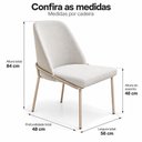 Ver imagem 3 de Kit 2 Cadeiras Tulipa Estofadas e Base em Aço Carbono para Cozinha e Sala de Jantar - Champagne |