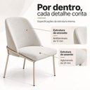 Ver imagem 6 de Kit 2 Cadeiras Tulipa Estofadas e Base em Aço Carbono para Cozinha e Sala de Jantar - Champagne |