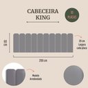 Ver imagem 2 de Cabeceira King Kit 10 Placas Modelo Arredondada Courino Cinza Flamingo Design