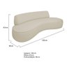 Sofá Curvo 2 Lugares Amsterdã 140cm Bouclé Bege - Amarena Móveis - 6