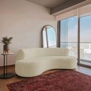 Ver imagem 4 de Sofá Curvo 2 Lugares Amsterdã 140cm Bouclé Bege - Amarena Móveis