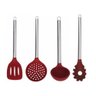 Jogo de Utensílios Silicone 4 Peças Inox Premium Vinho - 1