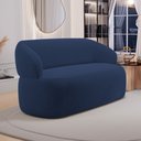 Ver imagem 2 de Sofá Orgânico 03 Lugares Living Glee 170cm Veludo Azul Marinho - Desk Design