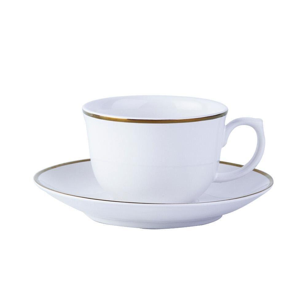 Xícara para Chá com Pires Porcelana Filete Dourado - Oxford - 2