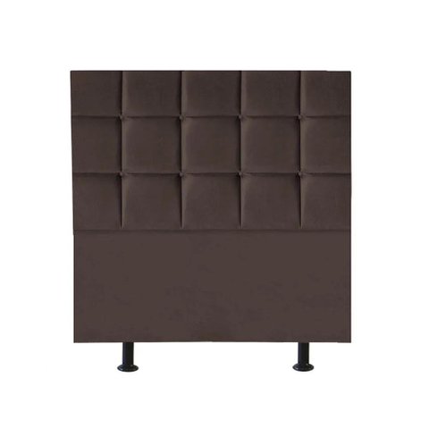 Cabeceira Estofada Cama Box Solteiro 90cm Espanha Corino Marrom- Mabe Magazine